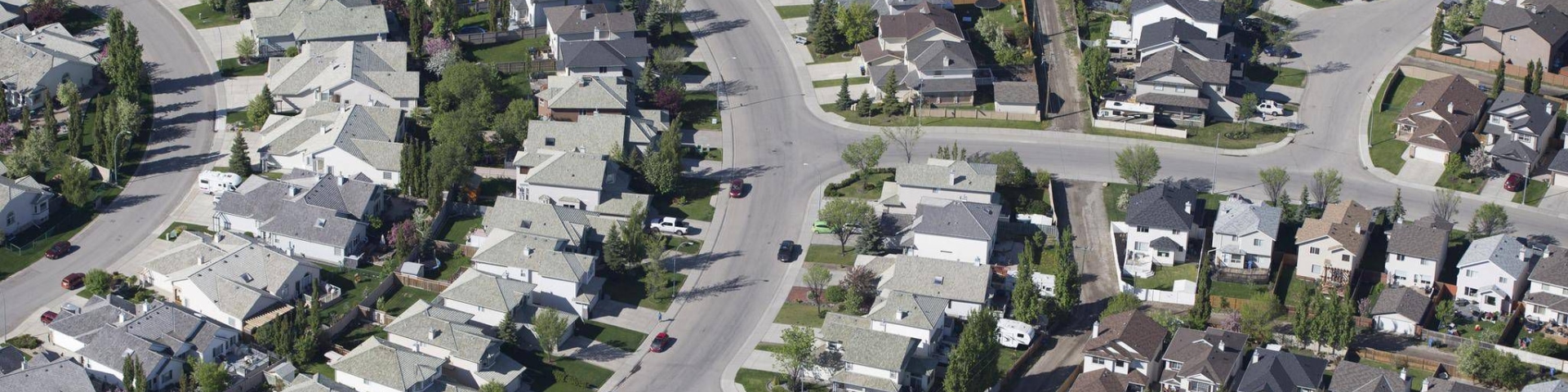 Birds-eye view of a Calgary community